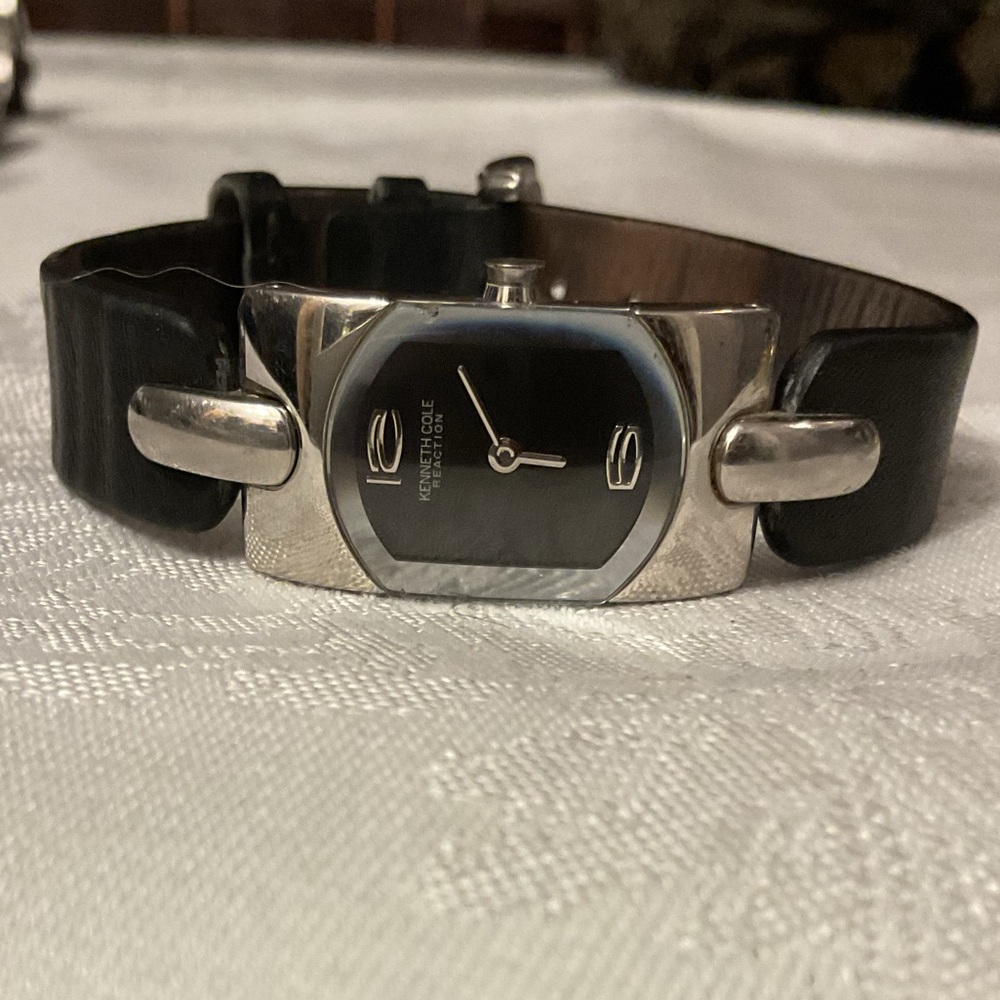 Kenneth Cole Leather and Silver Women's Bracelet Watch